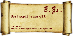 Bánhegyi Zsanett névjegykártya
